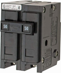 Eaton Cutler-Hammer - 50 Amp, 120/240 VAC, 24 VDC, 48 VDC, 80 VDC, 2 Pole, Plug In Miniature Circuit Breaker - Thermal Magnetic Trip, 14-4 AWG, 2-3/8 Inch Deep x 2-15/16 Inch High x 2 Inch Wide - Apex Tool & Supply