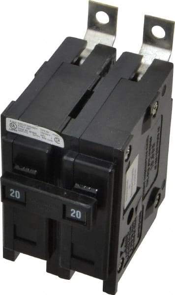 Eaton Cutler-Hammer - 20 Amp, 120/240 VAC, 2 Pole, Bolt On Miniature Circuit Breaker - Thermal Magnetic Trip, 14-4 AWG, 2-3/8 Inch Deep x 2-15/16 Inch High x 2 Inch Wide - Apex Tool & Supply