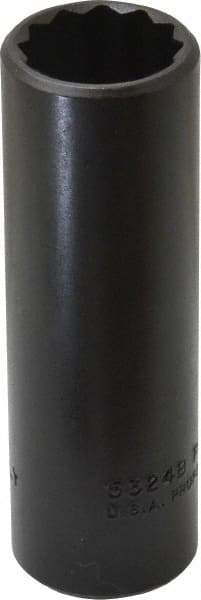 Proto - 3/4", 1/2" Drive, Deep Hand Socket - 12 Points, 3-1/4" OAL, Alloy Steel, Black Finish - Apex Tool & Supply