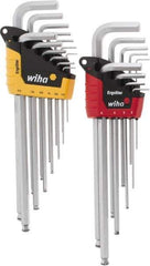 Wiha - 22 Piece L-Key Combo Hex Key Set - Hex Range 1/2 to 3/8", Chrome Vanadium Molybdenum - Apex Tool & Supply