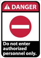 NMC - "Danger - Do Not Enter - Authorized Personnel Only", 14" Long x 10" Wide, Rigid Plastic Safety Sign - Rectangle, 0.05" Thick, Use for Security & Admittance - Apex Tool & Supply