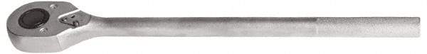 Proto - 1" Drive Pear Head Male/Female Drive Ratchet - Chrome Finish, 26" OAL, 24 Gear Teeth, Standard Head - Apex Tool & Supply