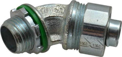 Cooper Crouse-Hinds - 1/2" Trade, Malleable Iron Threaded Angled Liquidtight Conduit Connector - Noninsulated - Apex Tool & Supply