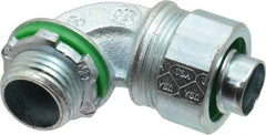 Cooper Crouse-Hinds - 1/2" Trade, Malleable Iron Threaded Angled Liquidtight Conduit Connector - Noninsulated - Apex Tool & Supply