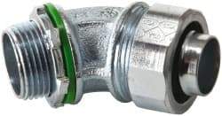 Cooper Crouse-Hinds - 3/4" Trade, Malleable Iron Threaded Angled Liquidtight Conduit Connector - Noninsulated - Apex Tool & Supply