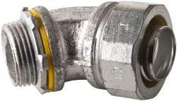 Cooper Crouse-Hinds - 1" Trade, Malleable Iron Threaded Angled Liquidtight Conduit Connector - Noninsulated - Apex Tool & Supply