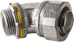 Cooper Crouse-Hinds - 1" Trade, Malleable Iron Threaded Angled Liquidtight Conduit Connector - Noninsulated - Apex Tool & Supply