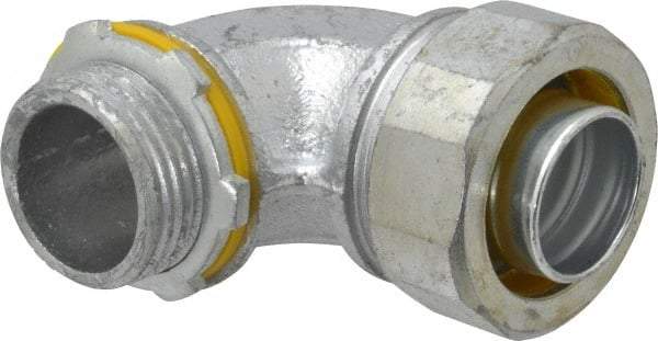 Cooper Crouse-Hinds - 1" Trade, Malleable Iron Threaded Angled Liquidtight Conduit Connector - Noninsulated - Apex Tool & Supply