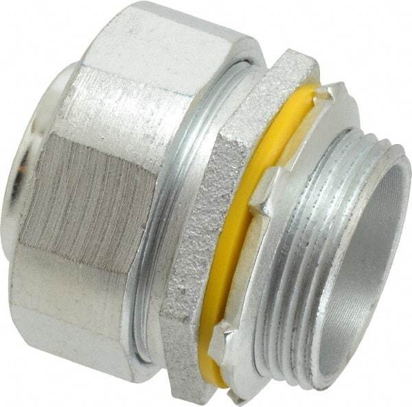 Cooper Crouse-Hinds - 1-1/4" Trade, Malleable Iron Threaded Straight Liquidtight Conduit Connector - Noninsulated - Apex Tool & Supply