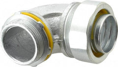 Cooper Crouse-Hinds - 1-1/2" Trade, Malleable Iron Threaded Angled Liquidtight Conduit Connector - Noninsulated - Apex Tool & Supply