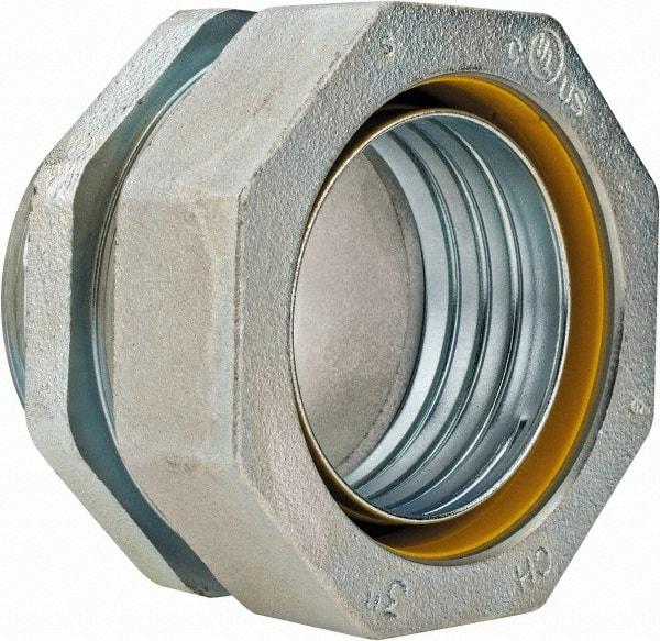 Cooper Crouse-Hinds - 3" Trade, Malleable Iron Threaded Straight Liquidtight Conduit Connector - Noninsulated - Apex Tool & Supply