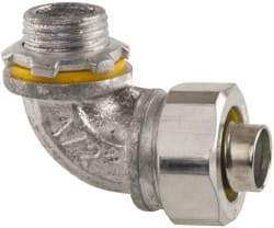 Cooper Crouse-Hinds - 1/2" Trade, Malleable Iron Threaded Angled Liquidtight Conduit Connector - Noninsulated - Apex Tool & Supply
