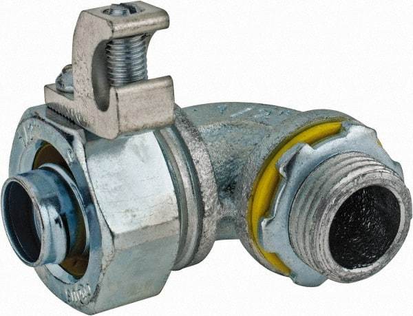 Cooper Crouse-Hinds - 1/2" Trade, Malleable Iron Threaded Angled Liquidtight Conduit Connector - Noninsulated - Apex Tool & Supply
