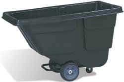 Rubbermaid - 300 Lb Load Capacity, 1/2 Cu Yd, Plastic Tilt Truck - 28" Wide x 56-3/4" Long x 38-5/8" High, Black - Apex Tool & Supply
