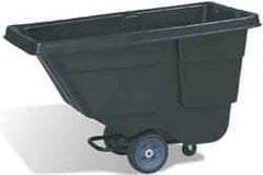 Rubbermaid - 300 Lb Load Capacity, 1/2 Cu Yd, Plastic Tilt Truck - 28" Wide x 56-3/4" Long x 38-5/8" High, Black - Apex Tool & Supply