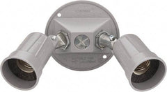 Cooper Crouse-Hinds - 3 Outlet, Powder Coat Finish, Round Noncorrosive Weatherproof Box Cover - 11" Long x 4-1/4" Wide x 5-1/8" High, Aluminum, UL Listed - Apex Tool & Supply