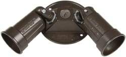 Cooper Crouse-Hinds - 3 Outlet, Powder Coat Finish, Round Noncorrosive Weatherproof Box Cover - 11" Long x 4-1/4" Wide x 5-1/8" High, Aluminum, UL Listed - Apex Tool & Supply