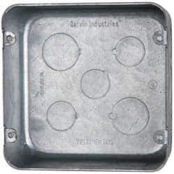 Cooper Crouse-Hinds - 1 Gang, (17) 1/2 & 3/4" Knockouts, Steel Square Outlet Box - 4-11/16" Overall Height x 4-11/16" Overall Width x 2-1/8" Overall Depth - Apex Tool & Supply
