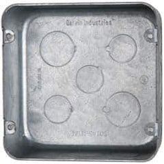 Cooper Crouse-Hinds - 1 Gang, (17) 1/2 & 3/4" Knockouts, Steel Square Outlet Box - 4-11/16" Overall Height x 4-11/16" Overall Width x 2-1/8" Overall Depth - Apex Tool & Supply