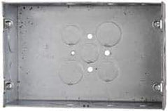 Cooper Crouse-Hinds - 2 Gang, (15) 1, 1/2 & 3/4" Knockouts, Steel Rectangle Outlet Box - 4-1/2" Overall Height x 6-13/16" Overall Width x 2-1/2" Overall Depth - Apex Tool & Supply