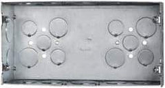 Cooper Crouse-Hinds - 3 Gang, (24) 1, 1/2 & 3/4" Knockouts, Steel Rectangle Outlet Box - 4-1/2" Overall Height x 8-5/8" Overall Width x 2-1/2" Overall Depth - Apex Tool & Supply