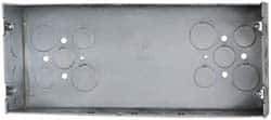 Cooper Crouse-Hinds - 4 Gang, (22) 1, 1/2 & 3/4" Knockouts, Steel Rectangle Outlet Box - 4-1/2" Overall Height x 10-7/18" Overall Width x 2-1/2" Overall Depth - Apex Tool & Supply