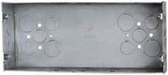 Cooper Crouse-Hinds - 4 Gang, (22) 1, 1/2 & 3/4" Knockouts, Steel Rectangle Outlet Box - 4-1/2" Overall Height x 10-7/18" Overall Width x 2-1/2" Overall Depth - Apex Tool & Supply