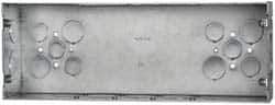 Cooper Crouse-Hinds - 5 Gang, (24) 1, 1/2 & 3/4" Knockouts, Steel Rectangle Outlet Box - 4-1/2" Overall Height x 12-1/4" Overall Width x 2-1/2" Overall Depth - Apex Tool & Supply
