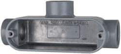 Cooper Crouse-Hinds - Form 5, T Body, 3/4" Trade, IMC, Rigid Aluminum Conduit Body - Oval/Rectangle, 5.4" OAL, 7.3 cc Capacity, Silver - Apex Tool & Supply