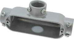 Cooper Crouse-Hinds - Form 5, T Body, 3/4" Trade, EMT, IMC, Rigid Aluminum Conduit Body - Rectangle, 5.4" OAL, 7.3 cc Capacity, Gray - Apex Tool & Supply