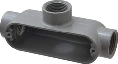 Cooper Crouse-Hinds - Form 5, T Body, 1" Trade, IMC, Rigid Aluminum Conduit Body - Oval/Rectangle, 6.33" OAL, 12.2 cc Capacity, Silver - Apex Tool & Supply