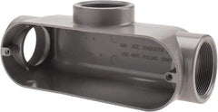 Cooper Crouse-Hinds - Form 5, T Body, 2" Trade, IMC, Rigid Aluminum Conduit Body - Oval/Rectangle, 10.71" OAL, 67 cc Capacity, Silver - Apex Tool & Supply