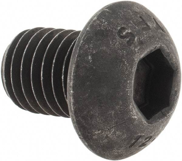 Value Collection - M12x1.75 Metric Coarse Hex Socket Drive, Button Screw - Grade 12.9 Alloy Steel, Black Oxide Finish, Fully Threaded, 16mm Length Under Head - Apex Tool & Supply