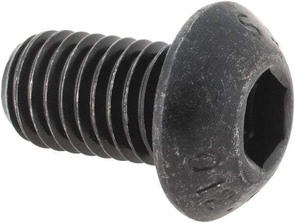 Value Collection - M12x1.75 Metric Coarse Hex Socket Drive, Button Screw - Grade 12.9 Alloy Steel, Black Oxide Finish, Fully Threaded, 20mm Length Under Head - Apex Tool & Supply