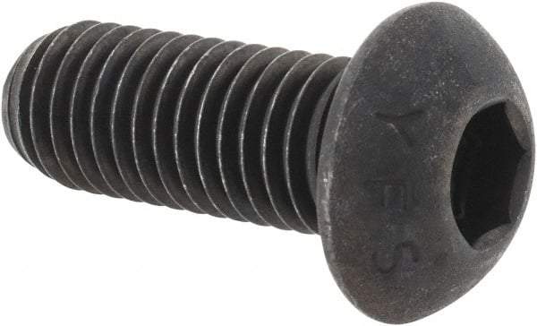 Value Collection - M12x1.75 Metric Coarse Hex Socket Drive, Button Screw - Grade 12.9 Alloy Steel, Black Oxide Finish, Fully Threaded, 30mm Length Under Head - Apex Tool & Supply
