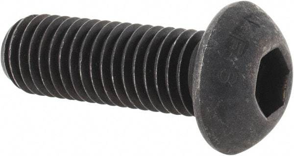 Value Collection - M12x1.75 Metric Coarse Hex Socket Drive, Button Screw - Grade 12.9 Alloy Steel, Black Oxide Finish, Fully Threaded, 35mm Length Under Head - Apex Tool & Supply