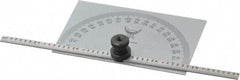 PEC Tools - 0 to 6 Inch Rule Measurement Range, 0 to 180° Angle Measurement Range, Rectangle Head Tempered Steel Protractor and Depth Gage - 1° Angle Graduation, 3-5/16 Inch Head Length, 2 Inch Head Width - Apex Tool & Supply