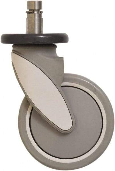 Eagle MHC - 5" Diam x 1-1/4" Wide x 8-5/8" OAH Stem Mount Swivel Caster - Polyurethane, 250 Lb Capacity, Delrin Bearing, 1" Round Stem - Apex Tool & Supply