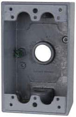 Cooper Crouse-Hinds - 1 Gang, (3) 1/2" Knockouts, Aluminum Rectangle Outlet Box - 4-9/16" Overall Height x 2-7/8" Overall Width x 2" Overall Depth, Weather Resistant - Apex Tool & Supply