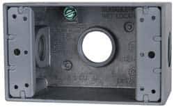 Cooper Crouse-Hinds - 1 Gang, (3) 3/4" Knockouts, Aluminum Rectangle Outlet Box - 4-9/16" Overall Height x 2-7/8" Overall Width x 2" Overall Depth, Weather Resistant - Apex Tool & Supply