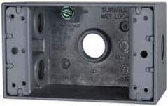 Cooper Crouse-Hinds - 1 Gang, (4) 1/2" Knockouts, Aluminum Rectangle Outlet Box - 4-9/16" Overall Height x 2-7/8" Overall Width x 2" Overall Depth, Weather Resistant - Apex Tool & Supply