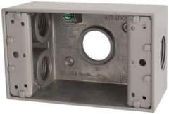 Cooper Crouse-Hinds - 1 Gang, (4) 3/4" Knockouts, Aluminum Rectangle Outlet Box - 4-9/16" Overall Height x 2-7/8" Overall Width x 2" Overall Depth, Weather Resistant - Apex Tool & Supply