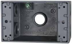 Cooper Crouse-Hinds - 1 Gang, (5) 1/2" Knockouts, Aluminum Rectangle Outlet Box - 4-9/16" Overall Height x 2-7/8" Overall Width x 2" Overall Depth, Weather Resistant - Apex Tool & Supply
