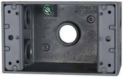 Cooper Crouse-Hinds - 1 Gang, (5) 1/2" Knockouts, Aluminum Rectangle Outlet Box - 4-9/16" Overall Height x 2-7/8" Overall Width x 2" Overall Depth, Weather Resistant - Apex Tool & Supply