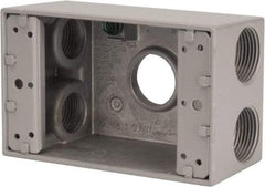 Cooper Crouse-Hinds - 1 Gang, (5) 3/4" Knockouts, Aluminum Rectangle Outlet Box - 4-9/16" Overall Height x 2-7/8" Overall Width x 2" Overall Depth, Weather Resistant - Apex Tool & Supply
