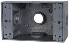 Cooper Crouse-Hinds - 1 Gang, (5) 1/2" Knockouts, Aluminum Rectangle Outlet Box - 4-9/16" Overall Height x 2-7/8" Overall Width x 2" Overall Depth, Weather Resistant - Apex Tool & Supply