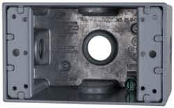 Cooper Crouse-Hinds - 1 Gang, (3) 1/2" Knockouts, Aluminum Rectangle Outlet Box - 4-1/4" Overall Height x 2-7/8" Overall Width x 2-21/32" Overall Depth, Weather Resistant - Apex Tool & Supply