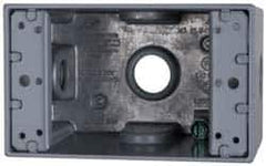 Cooper Crouse-Hinds - 1 Gang, (3) 1/2" Knockouts, Aluminum Rectangle Outlet Box - 4-1/4" Overall Height x 2-7/8" Overall Width x 2-21/32" Overall Depth, Weather Resistant - Apex Tool & Supply