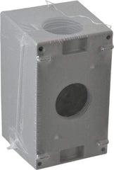 Cooper Crouse-Hinds - 1 Gang, (3) 1" Knockouts, Aluminum Rectangle Outlet Box - 4-1/4" Overall Height x 2-7/8" Overall Width x 2-21/32" Overall Depth, Weather Resistant - Apex Tool & Supply