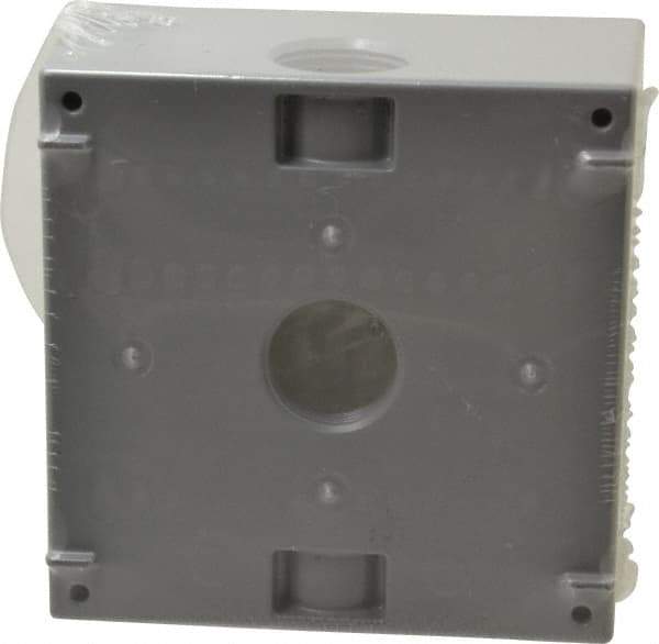 Cooper Crouse-Hinds - 2 Gang, (5) 3/4" Knockouts, Aluminum Rectangle Outlet Box - 4-9/16" Overall Height x 4-5/8" Overall Width x 2-1/16" Overall Depth, Weather Resistant - Apex Tool & Supply